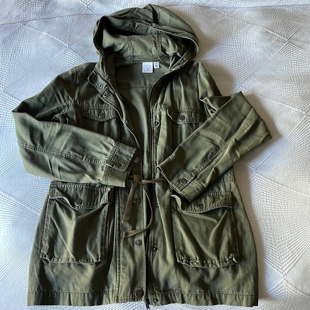 BP Army Green Cinched-Waist Utility Jacket - Size M